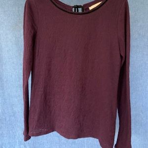 Loft long sleeve purple lace t- shirt